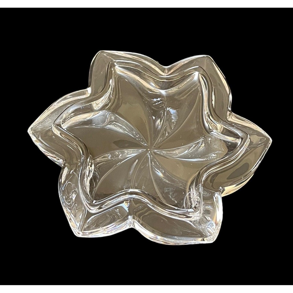 Vintage Full Lead Crystal Star Shaped Trinket‎ Dish w/ Lid Bavaria W. Germany - Picture 9 of 11